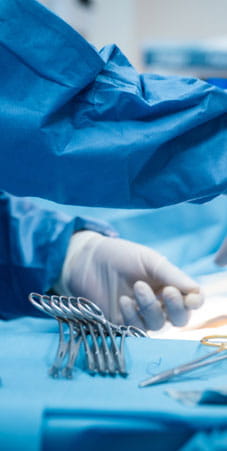 Surgeon's hand and surgical instruments